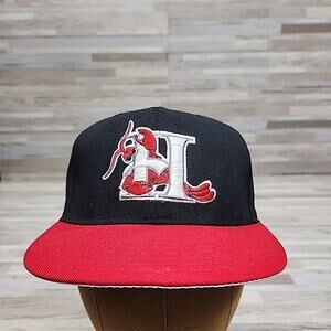 Vintage Hickory Crawdads Hat, Pro Line Sz 7 1/8 Fitted White Sox, Made In USA